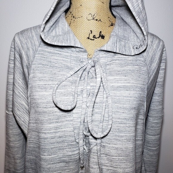 Lucky Brand Fleece Hooded Pullover In Grey Size M - Picture 3 of 14